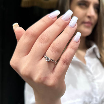 Μονόπετρο δαχτυλίδι Swarovski λευκόχρυσο - WD234